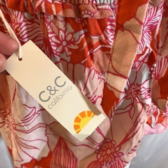 C&C California Red & Pink Floral Cropped Tank - Picture 8 of 8